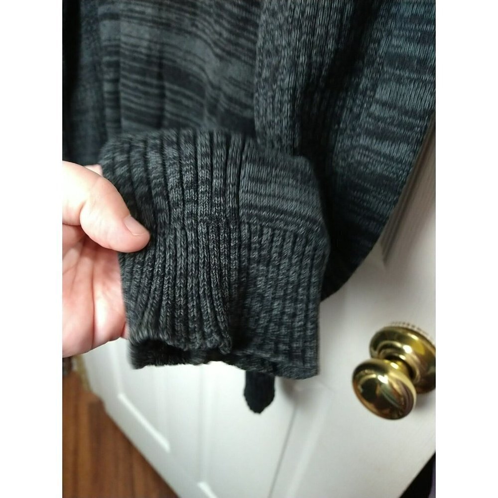 CALVIN Klein Men's 1/4 Zip Grey Black Heather Pullover high neck Sweater. Size M - Picture 6 of 12